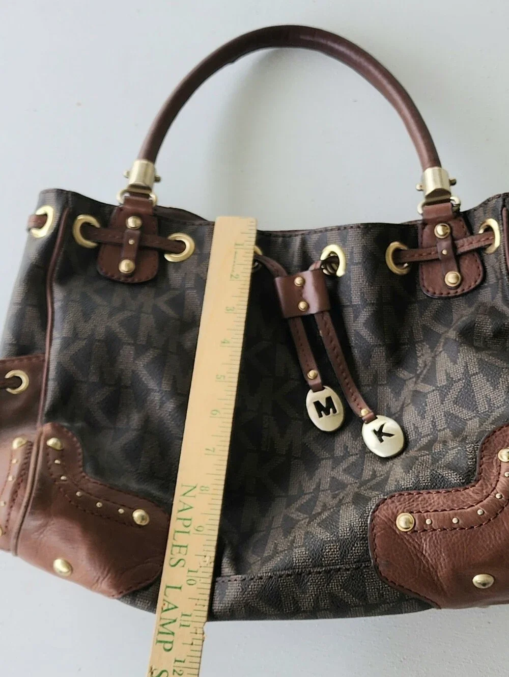 Vintage Michael Kors Brown Logo Drawstring Tote